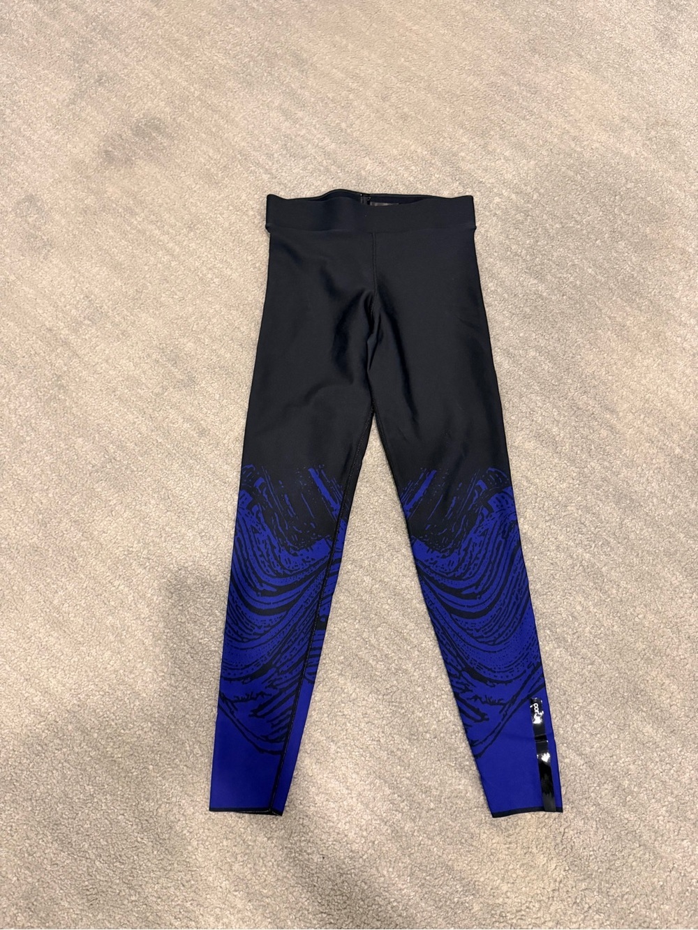 ultracor Black Performance Leggings with Subtle Navy Trim